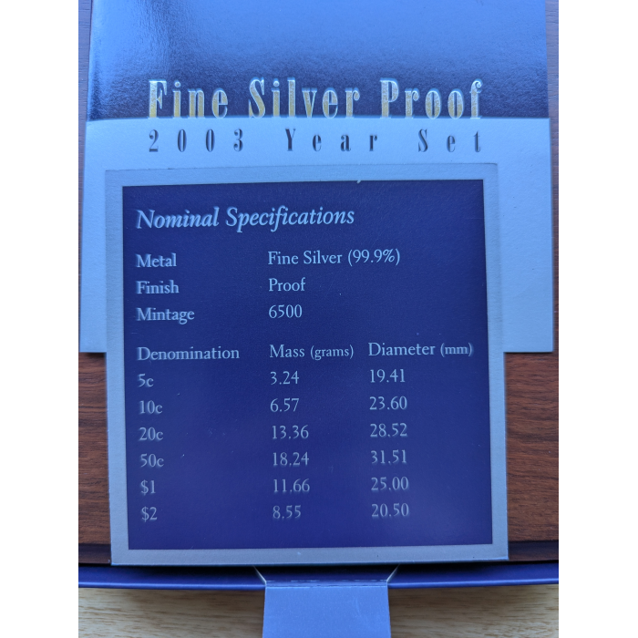 RAM 2003 FINE SILVER  99.9% PROOF COIN MINTAGE ONLY 6500   PRICE DROP