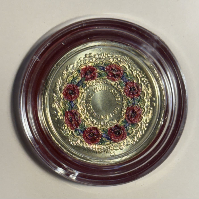 2025 $2 “C” MINT Coloured Uncirculated Coin  - 80 Years On Poppy Wreath