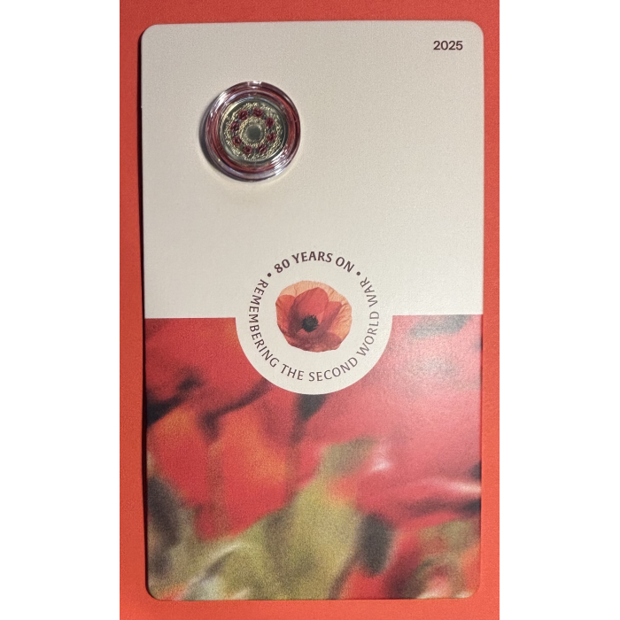 2025 $2 “C” MINT Coloured Uncirculated Coin  - 80 Years On Poppy Wreath
