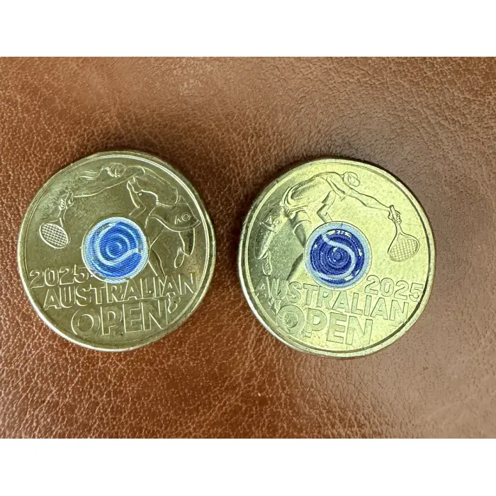 2025 Aus Open Women and Men's PAIR of $2 coins