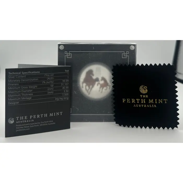 2026 Australia Year of the Horse 1oz Silver Proof Coloured Coin - Perth Mint