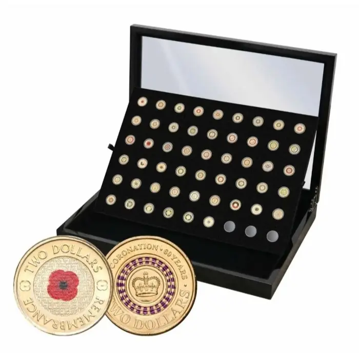 2012-2022 colour $2,  51-coin unc collection set. RARE only 10 sets released