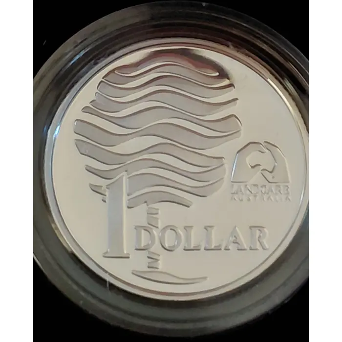 Silver - 1993 Landcare One Dollar Silver Proof  Coin - RAM