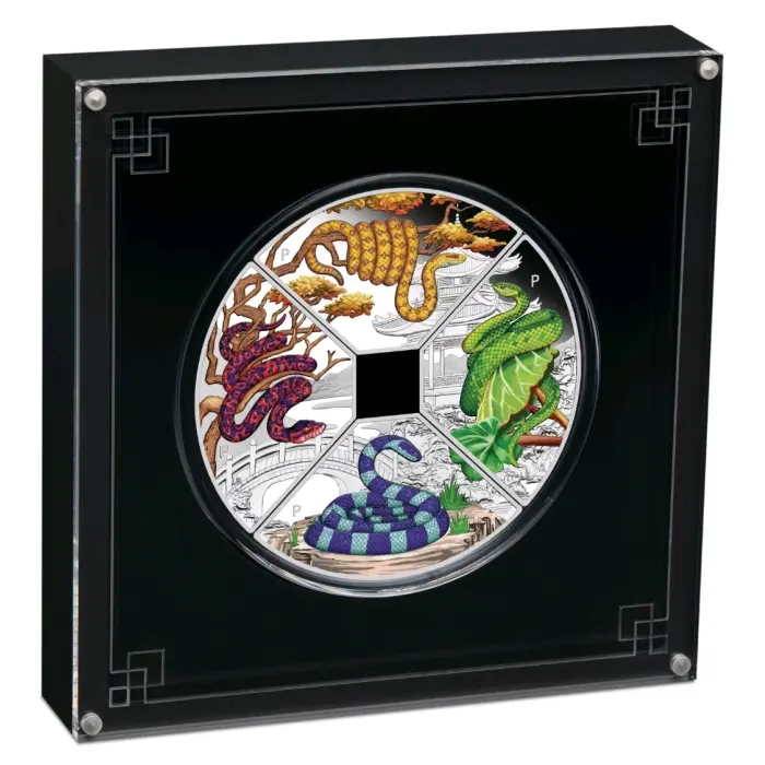2025 Lunar Year of the Snake Quadrant Silver $1 4-Coin Set 4x1oz 99.99