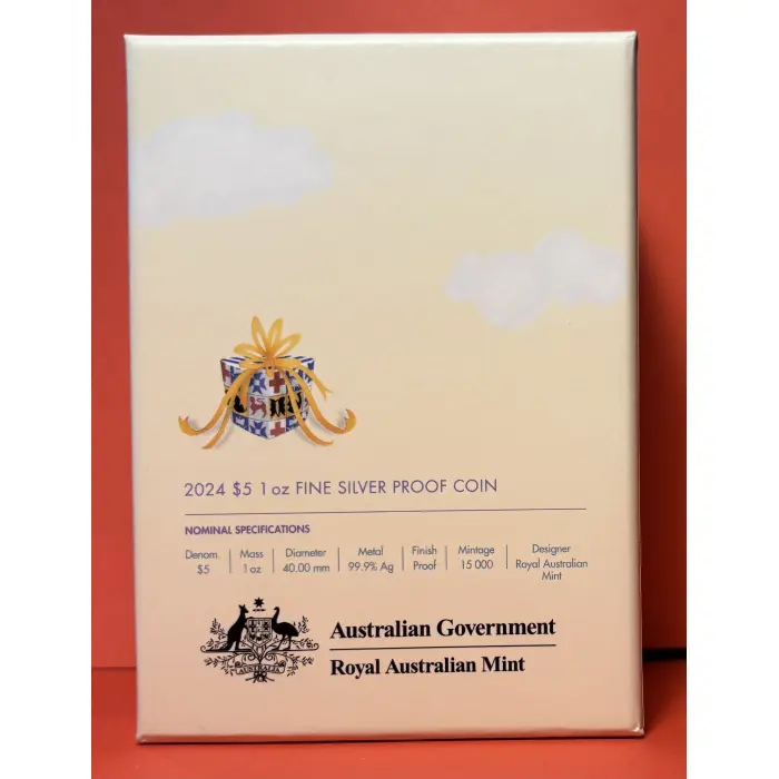 2024 RAM $5 1OZ Fine SILVER PROOF Coin Baby Plush Toy Kangaroo