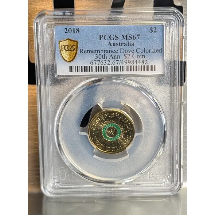 2018 $2 REMEMBRANCE DAY GREEN DOVE 'C' MINT MS66