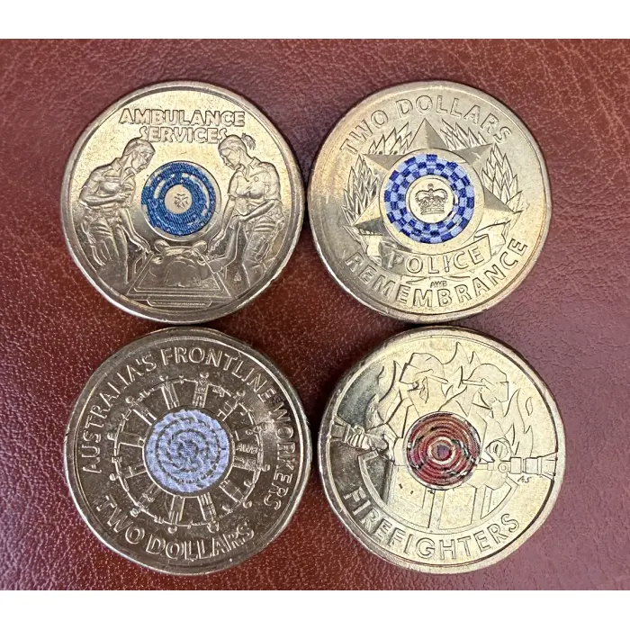 4 coin pack - Police, Firefighters, Ambulance and Frontline Workers UNC