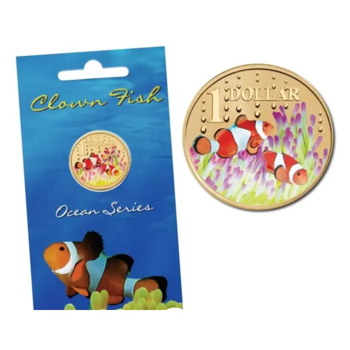 2006 Coloured Ocean Series Clown Fish $1 Uncirculated Coin  in Card
