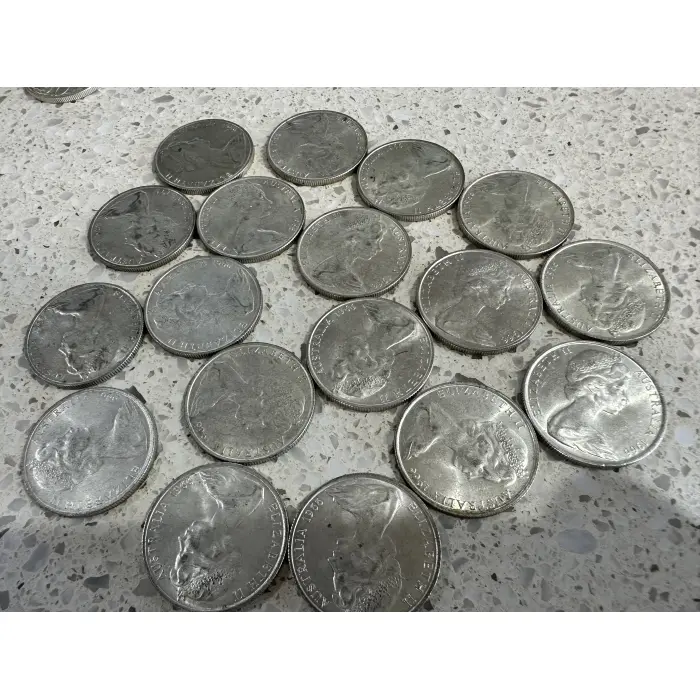 3 X Silver Round 1966 50 Cent Aust Coins - Random selection of 3 coins