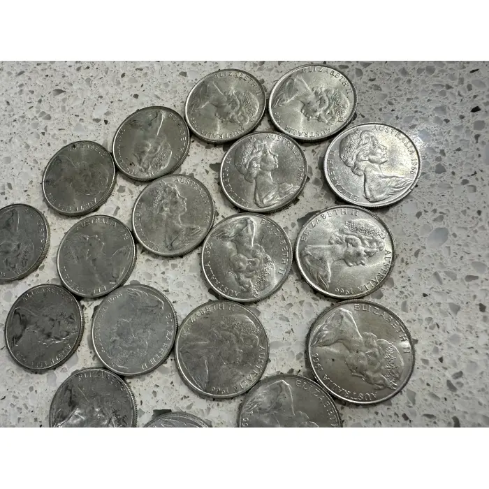3 X Silver Round 1966 50 Cent Aust Coins - Random selection of 3 coins
