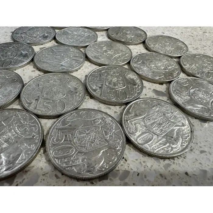 3 X Silver Round 1966 50 Cent Aust Coins - Random selection of 3 coins