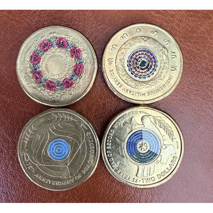 Military Coin Pack - WW2 Dove, Indigenous Military, Peacekeeping, Poppy Wreath 
