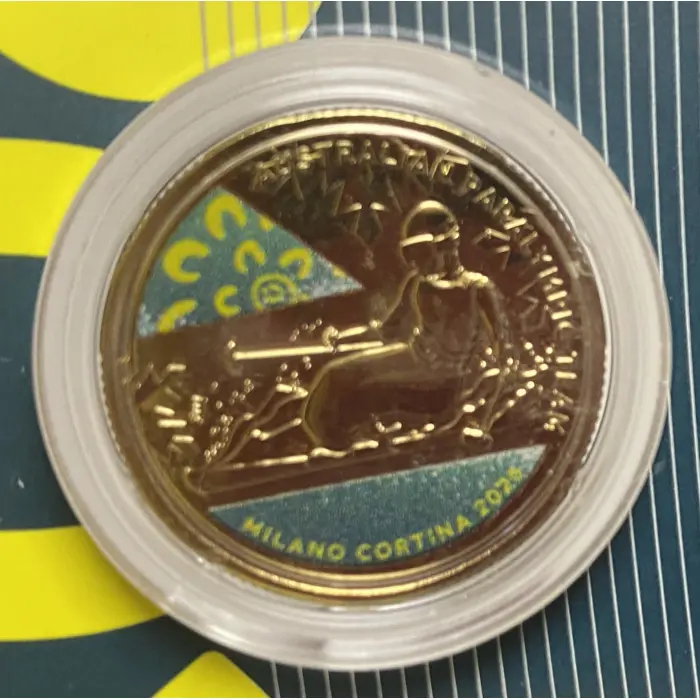 2026 Winter Olympics Uncirculated $1 coloured coins in card bundle
