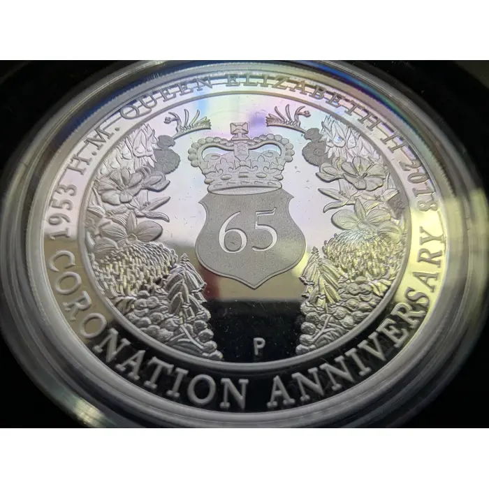2018 SILVER PROOF ONE DOLLAR 65TH CORONATION ANNIVERSARY 1oz Fine silver