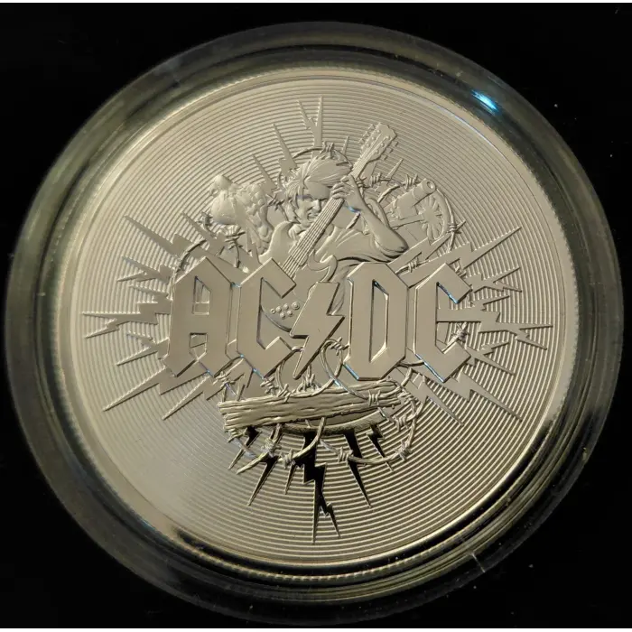 AC/DC 2021 $1 Silver Frosted Uncirculated Coin - Royal Australian Mint