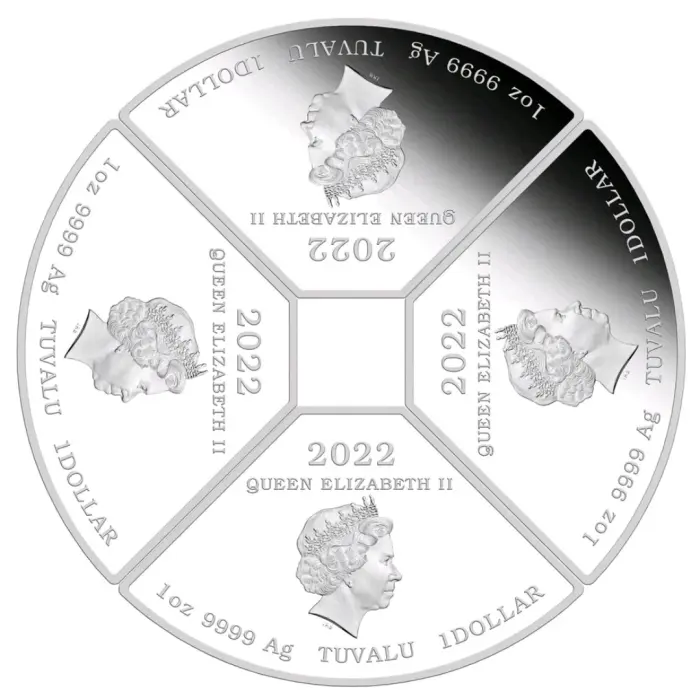 2022 Lunar Year of the Tiger Quadrant 4x1oz Silver $1 Coins 