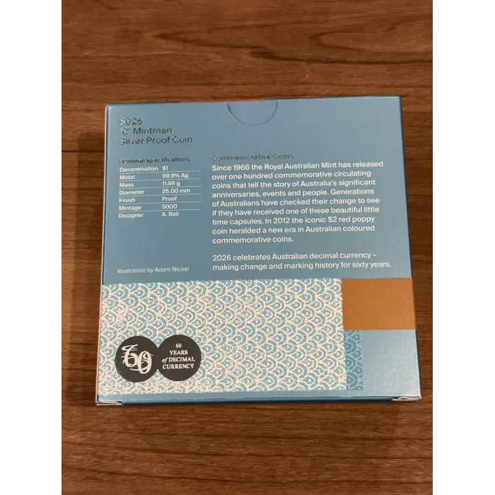 2026 60 Years of Australian Decimal Currency *C' Mint Silver Proof #2936