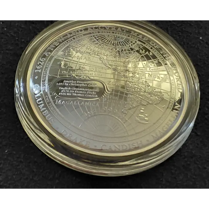  Silver - 2019 Proof Domed $5 Coin - 1626 A New Map of The World - RAM