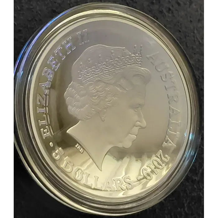  Silver - 2019 Proof Domed $5 Coin - 1626 A New Map of The World - RAM