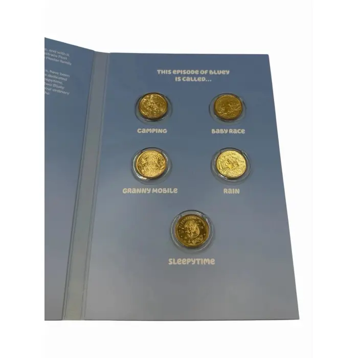 2026 Bluey Full Set 7 x $2 Coins - 5 In OPENED tube & 2 coloured till coins