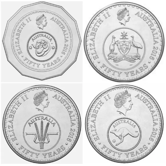 2016 uncirculated Changeover 4 coin set 5c 10c 20c & 50c