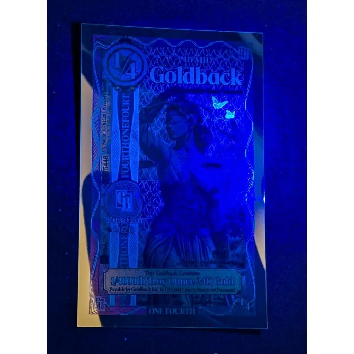 1/4 IDAHO GOLDBACK 1/4000oz GOLD
