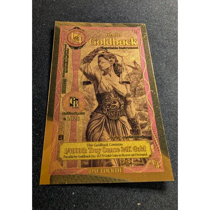 1/4 IDAHO GOLDBACK 1/4000oz GOLD