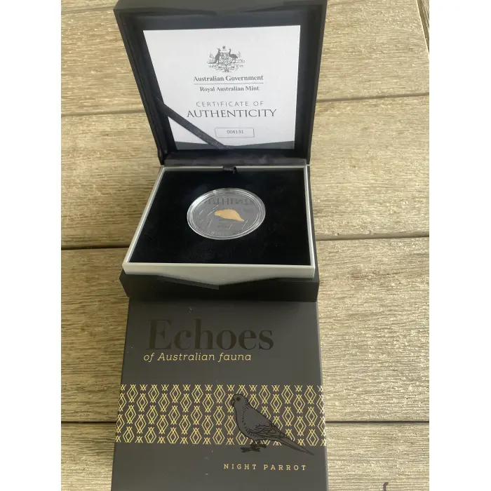 RAM 2019 Silver Proof $5 Coin Echoes of Australian Fauna - Night Parrot
