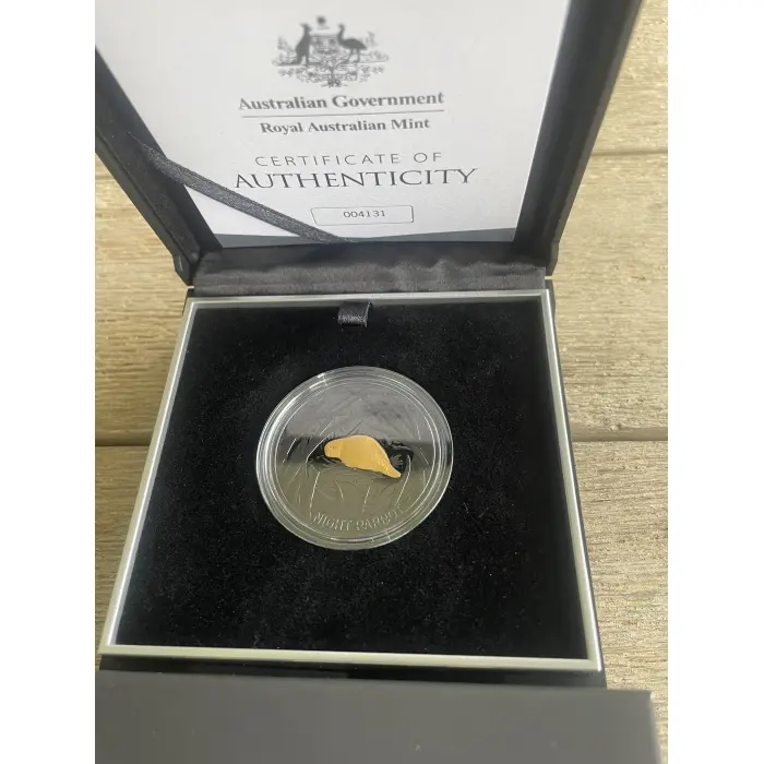 RAM 2019 Silver Proof $5 Coin Echoes of Australian Fauna - Night Parrot