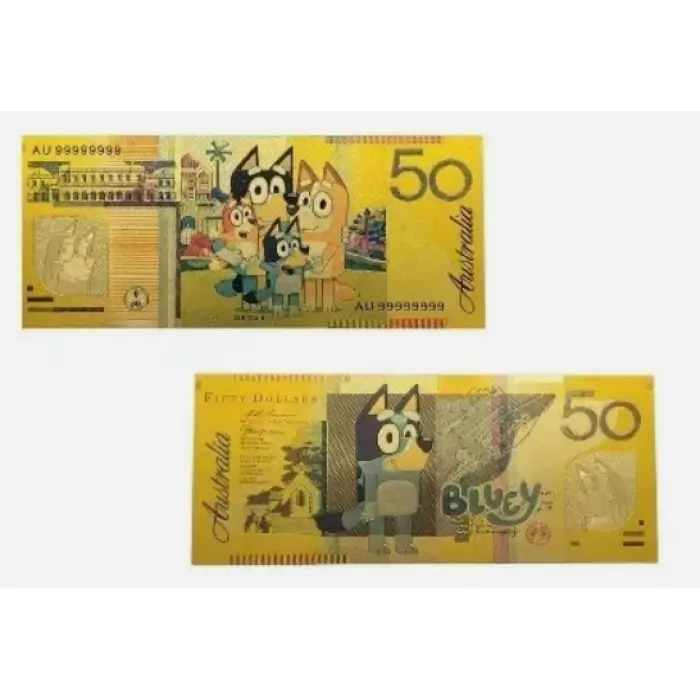 2026  $2  BLUEY CARDED COINS WITH PRIVY MARK - 5 CARDED COIN SET + GOLD BANKNOTE