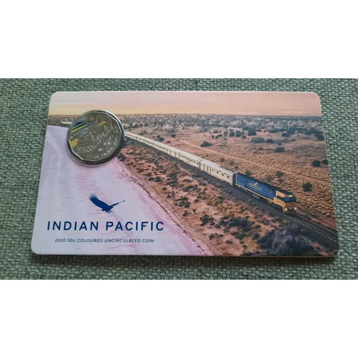 2020 Celebrating 50th Anniversary of Australia Indian Pacific Coloured 50c Coin