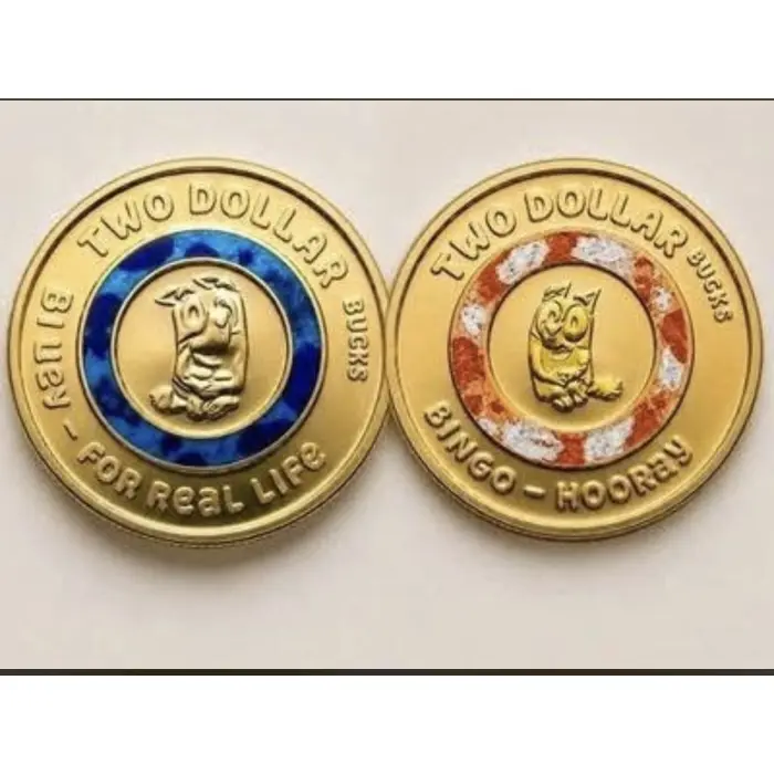 Bluey collectable Coloured Change Coins. 