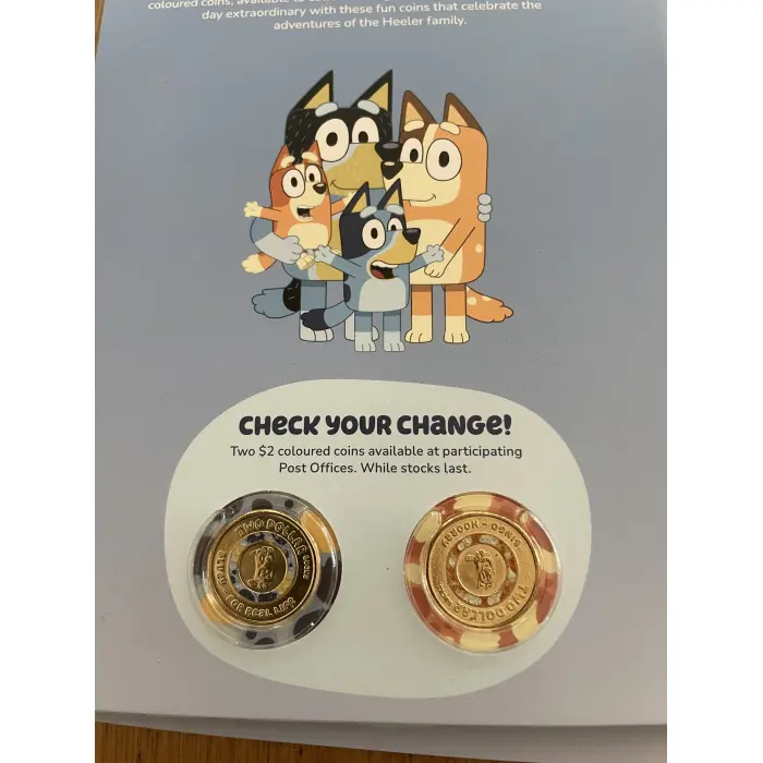 Bluey collectable Coloured Change Coins. 