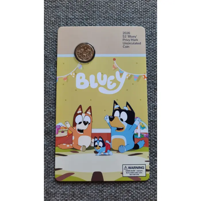 2026 Bluey Baby Race $2 Privy Mark Carded Coin