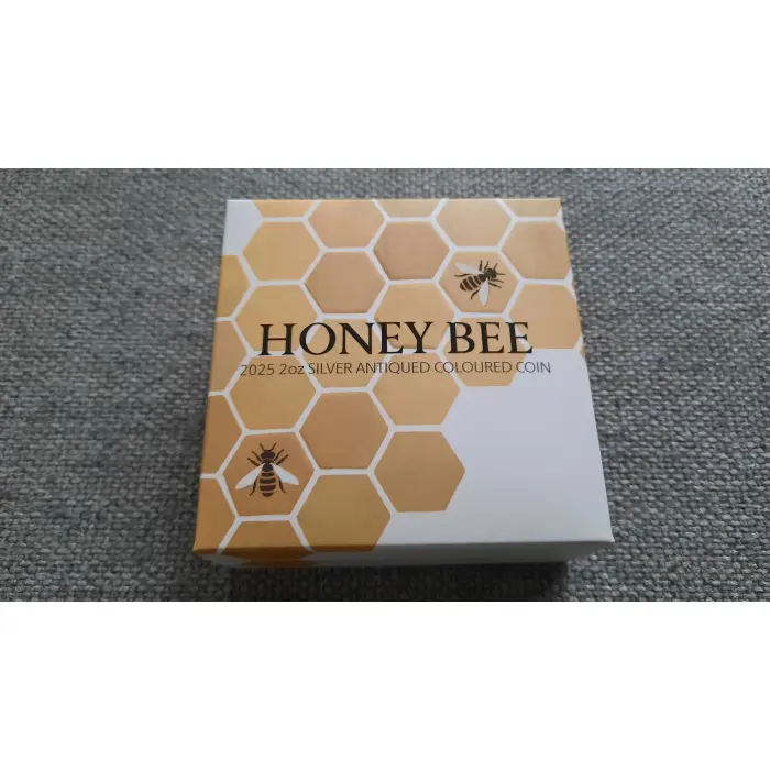 2025 Honey Bee 2oz Silver Antiqued Coloured Coin
