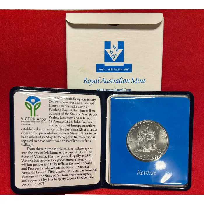 1985 $10 State Series “Victoria” Silver Unc