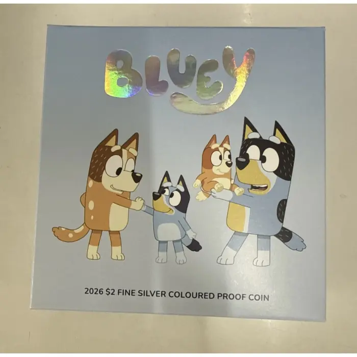 2026 $2 Bluey Coloured Silver Proof Coin 