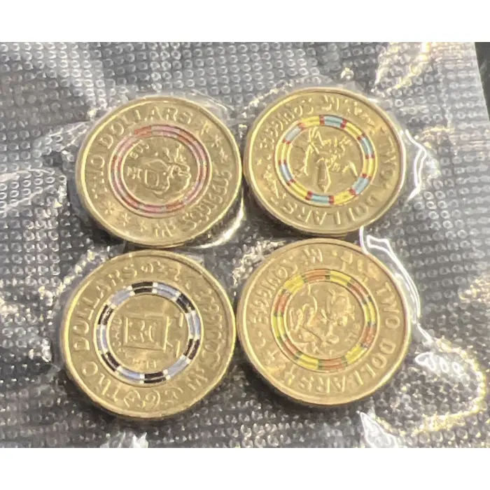 2019 Mr Squiggle circulated set of 4 two dollar coins 