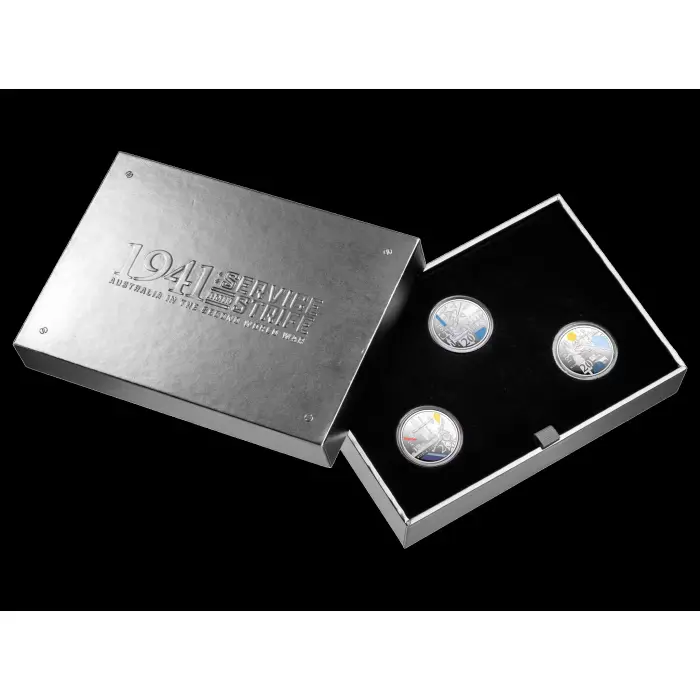 2026 20c Coloured Silver Proof Three-Coin Set – 1941: Service Amid Strife
