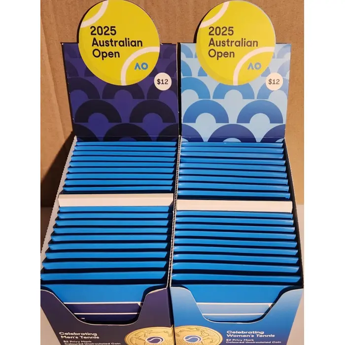2025 $2 Australian Open Coin Boxes Bundle