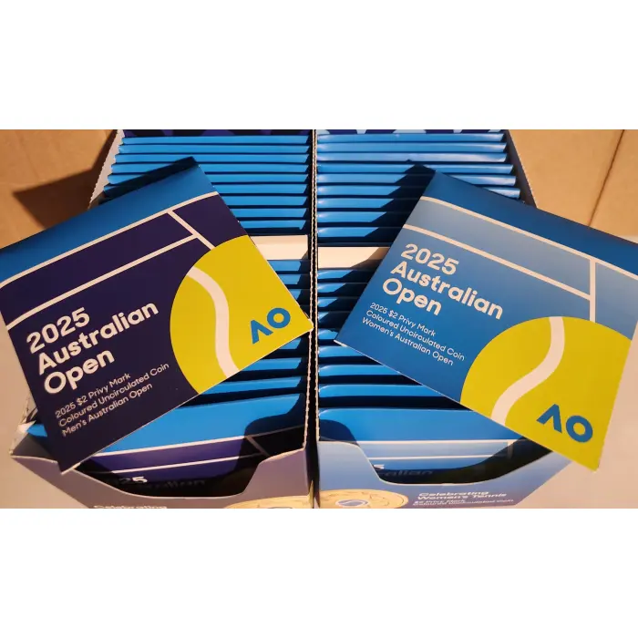 2025 $2 Australian Open Coin Boxes Bundle