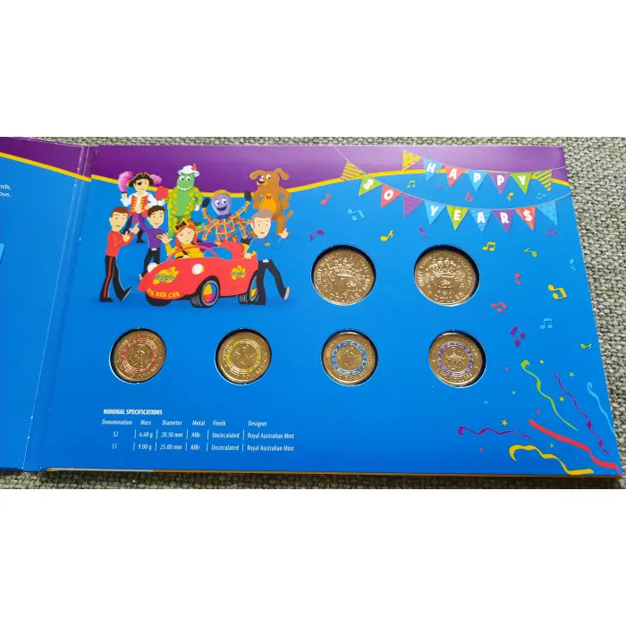 2021 30 Years of the Wiggles $2 and $1 Uncirculated Six-Coin Set