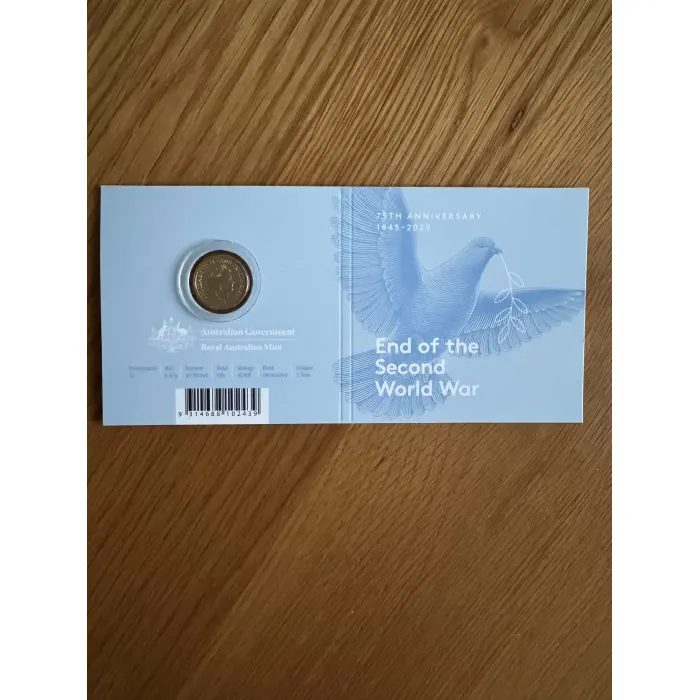 2020 $2 75TH  ANNIVERSARY-THE END OF WWII C MINT MARK CARDED COIN