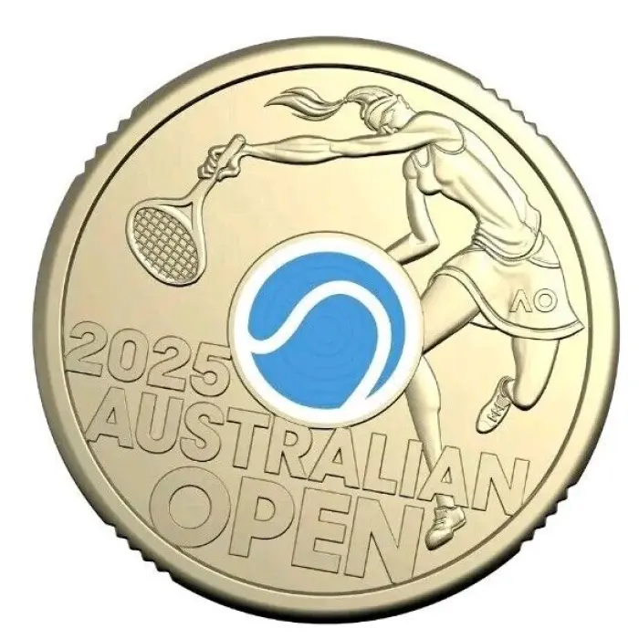 UNC 2025 $2 Australian Open Tennis Men's and Women's two dollar Colour Coin set