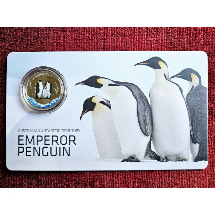 🐧 2023 Fifty Cent 50c Aust Antarctic Territory Emperor Penguin Unc Coloured 💦
