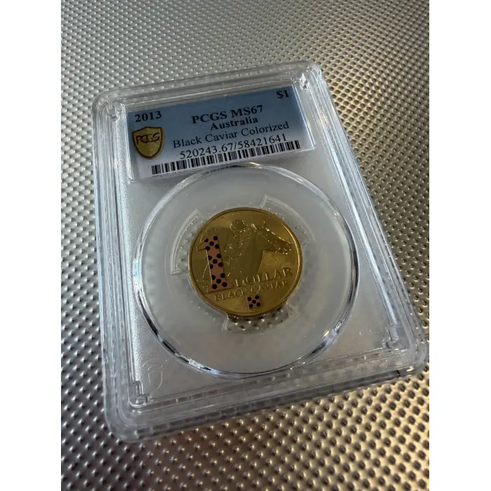 2013 Australia $1 Coin Black Caviar Colorized PCGS MS67