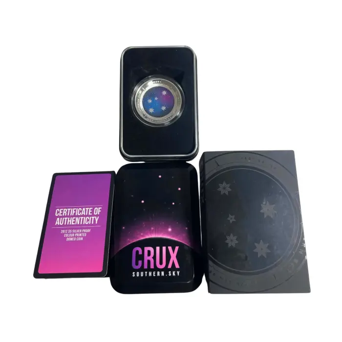 2012 $5 Southern Sky Crux 1oz Silver Coloured Proof Domed Coin