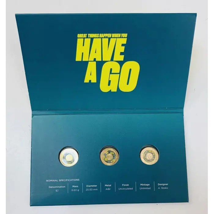 2024 Australian Olympic Team $2 Coloured Uncirculated 3 Coin & 1 Paralympic Sets