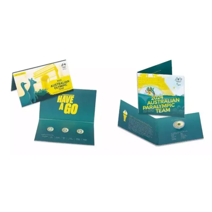 2024 Australian Olympic Team $2 Coloured Uncirculated 3 Coin & 1 Paralympic Sets