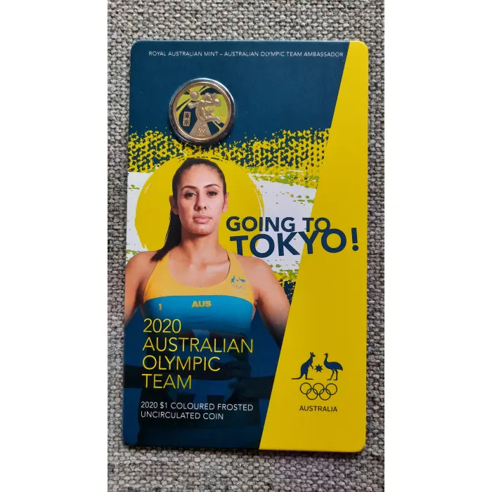 2020 Australian Olympic Team - Ambassador Taliqua Clancy $1 Coloured Coin on Car